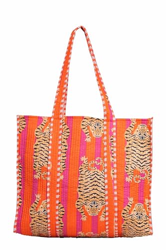 INDACORIFY Cotton Printed Tote Bag Women Shopping Carry Bag Indian Handmade Shopping Bag Ethnic Baho Hippie Shoulder Market Daily Use Tote Bag