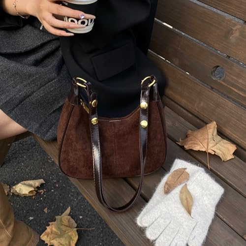 Small Hobo Bags Crescent Shaped Shoulder Bags for Women Mini Cherry Purse Fall Soft Crossbody Handbag 2025 - color: Wy26-96brown