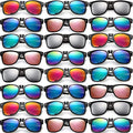 Eyegla Sunglasses Bulk Party Sunglasses Pack 80s Shades Eyewear Set for Men Women 8/10/20/30Pack - color: Black Frame+mix Mirror Lens 30 Pack