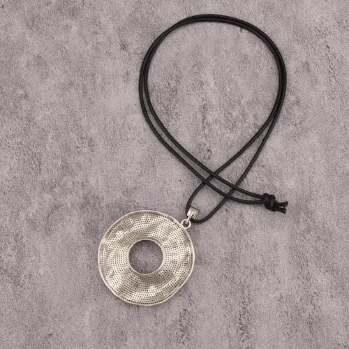JAOYU Boho Necklace for Women Large Pendant Necklace Boho Long Choker Leather Gold Necklace Vintage Earthy Jewelry Trendy - style: Bohemian Necklaces