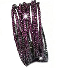 10 Pieces Women's Tennis Bracelet Set 2mm Extra-fine Delicate Rhinestones Adjustable Stackable Stretch Bracelet Wedding Party Jewelry Gifts - color: H-Fushcia