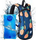 Vibe Festival Gear Rave Hydration Pack Backpack with 2L Water Bladder for Women Men – Festival Hydropack, Hydro Pack, Leak Proof, Lightweight – Teens, Party, Hiking, Running, Outdoor Sports - color: Pineapple