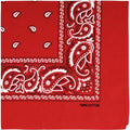 Raylarnia Bandana Multi-Purpose 100% Cotton Headbands for Women, 22 inch Paisley Cowboy Bandanas for Men - color: Red