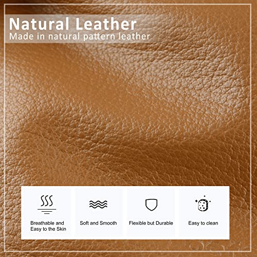 befen Genuine Leather Small Crossbody Bags for Women Cell Phone Bag Cross Body Purses,Silver Zipper - color: Cognac Brown