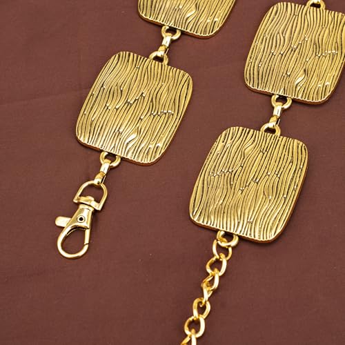 Luvatar Fashion Metal Waist Chain Belt Blouse Dress Sweater Chain Belt… - color: Gold-t72