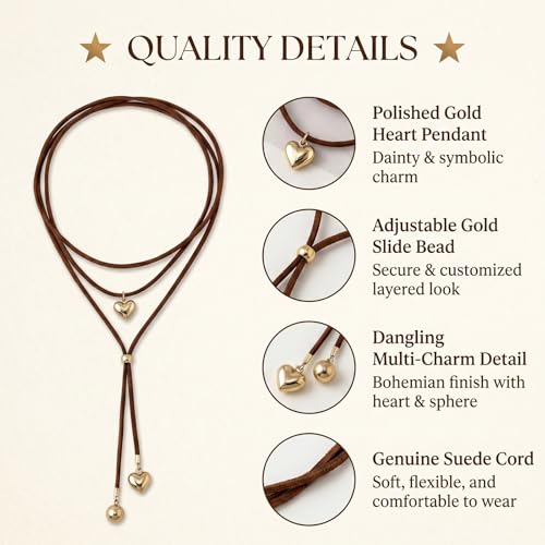 Boho Necklaces for Women Long Leather Cowgirl Necklace for Western Dress Country Concert Outfits Nashville Western Outfit for Women Cowgirl Accessories Trendy - color: A1:boho necklaces