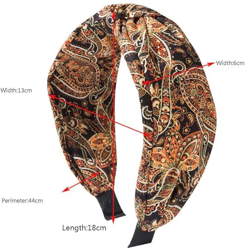 4 Pack Floral Printed Headbands for Women Wide Knotted Headbands Fashion Hair Bands-Bandanna - color: Bandanna