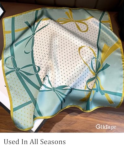 Satin Bandana Headscarf for Women Silky Hair Scarves for Fashion Lightweight - color: 13-green Spots