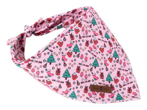 Lionet Paws Cotton Christmas Dog Bandanas Pink,Gloves Tree Comfortable Dog Bandana Bibs Scarf Dogs Kerchief,Autumn Scarves for Small Medium Dogs Pets - color: Ornaments, size: Small (Pack of 1)
