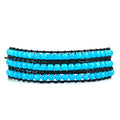 Layered Leather Handmade Bracelet Boho Bohemian Style Multilayer Crystal Glass Natural Stone Beaded Wrap Bracelets Collection for Women - style: BR579