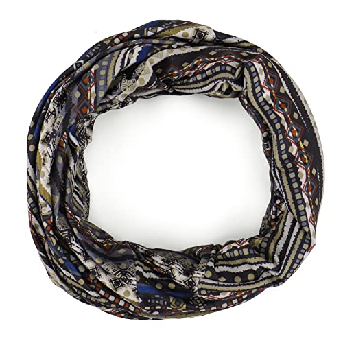 KAKU NANU Women Turban Chemo Beanies Pre Tied Caps Baggy Slouchy Headwear Sleep Scarf - color: Old Abstract Border