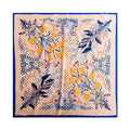 Women's Square Silk Like Head Scarf Large 35 inch Silk Feeling Hair Wrapping Satin Scarves for Sleeping Bandanas - color: A011 Twill Floret Blue