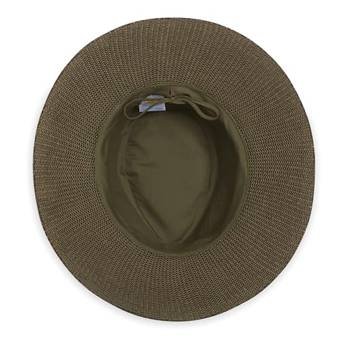 Wallaroo Hat Company Women's Victoria Fedora – UPF 50+ UV Protection, Wide Brim, Packable & Adjustable Sun Hat - color: Olive, size: Medium