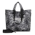 Montana West Wrangler Large Tote Bag for Women Designer Leopard Print Purse for Travel Work Gym - color: Black