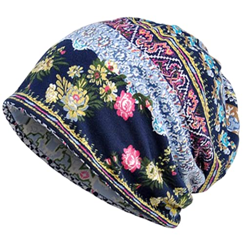 Women's Baggy Slouchy Beanie Chemo Hat Cap Scarf - color: ?4 Pack-multicolor E