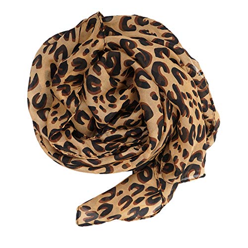 YOUR SMILE Ladies/Women's Lightweight Floral Print/Solid Color mixture Shawl Scarf For Spring Summer season - color: Leopard 1