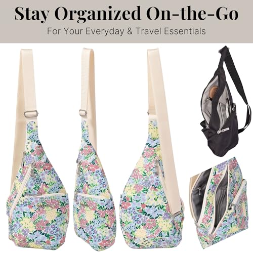 Baggallini Mini Sling - 12x7 Sling Crossbody Bag Backpack with Adjustable Shoulder Strap - color: Meadow Print