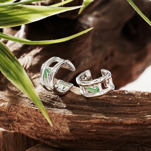 Cuff Earrings 925 Sterling Silver Ear Cuff Earrings Non-Piercing Fake Helix Cartilage Cuff Earrings Various Styles Ear Cuffs Fine Jewelry for Women - color: 3#leave ear cuff