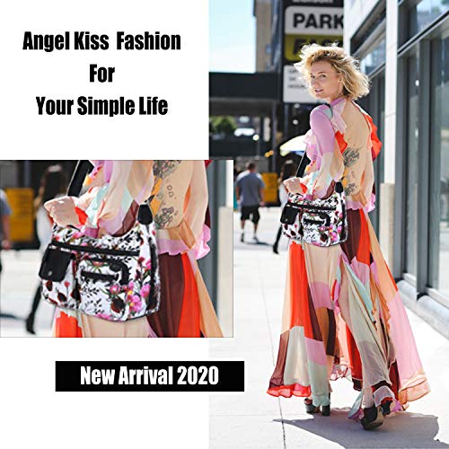 Angel Kiss Crossbody Bags for Women, Ladies Shoulder Handbags and Purses Medium Faux Leather Pocketbooks | Ladies - color: Pink/Black
