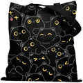 METALPHA Aesthetic Tote Bag for Women Girls - Resuable Double-Sided Printed Canvas Tote Bag with Snap Closure and Pocket - color: Winkingkitty