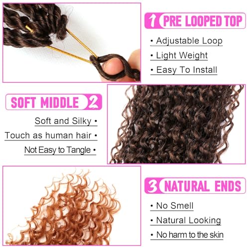 Goddess Boho Box Braids Crochet Hair-8 Packs 18 Inch Crochet Box Braids for Black Women Pre Looped (T30, 18 Inch (Pack of 8)) - color: T30, size: 18 Inch (Pack of 8)