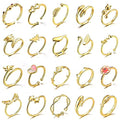 TAMHOO 20 Pcs Adjustable Rings Set for Women - Finger Rings Pack Stackable Rings for Teens- Cute Rings for Teen Girls -in Gold and Silver Tone - color: #1-gold tone