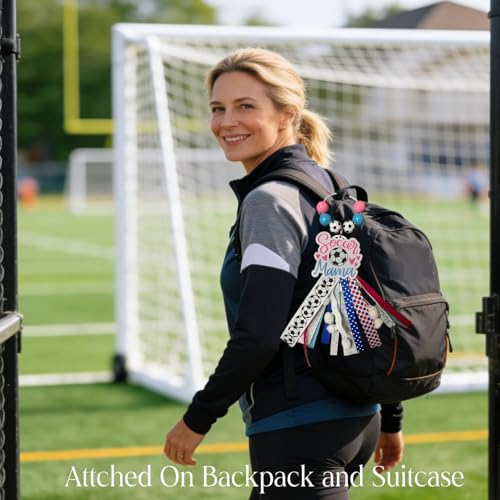 Baseball Softball Soccer Football Volleyball Sports Mom Charms for Bogg Bag Accessories Tassel Backpack Gifts - style: Soccer Mom