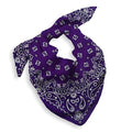 Gift Packaging Bandana for Men Women - 100% Cotton, Paisley, 22x22 In, 1 Pack - Large Bandanna Handkerchief Cowboy Hanky - color: Purple