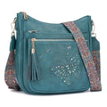 KITEVIUN Medium Crossbody Bags for Women Trendy, Women's Butterfly Shoulder Handbags with Tassel - color: 02-peacock Blue