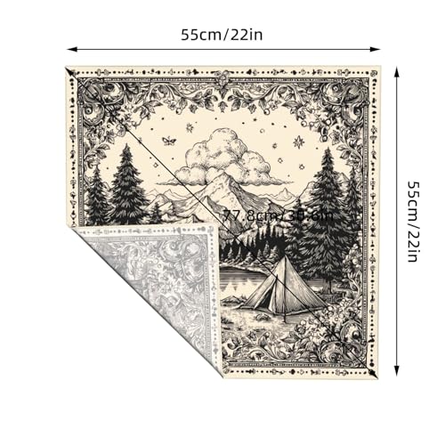 Head Scarf Hair Neck Scarves for Women Fashion Silk Satin Purse Bag Scarfs Handbags Bandana Neckerchief - color: Mountain Forest Beige