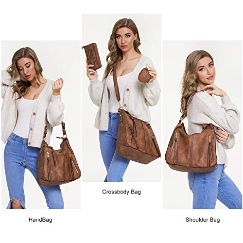 lapsting Hobo Bags for Women Handbags Purse Ladies Boho Shoulder Bag Crossbody Purses Faux Leather - color: 3a - 15.2inch Brown - Gold Hardware