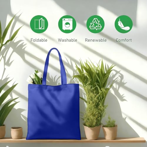 1 Pack Available Premium Canvas Reusable Tote Gift Bags,Made of Natural Canvas with Handle,Work,DIY,Shopping(Navy Blue) - color: C5-navy Blue 1 Pack