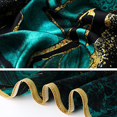 STARWHISPER 100% Pure Mulberry Silk Square Scarf-27''x27 Lightweight Hair Scarves Headscarf Night Sleeping with Gift Packed - color: Polar Lights