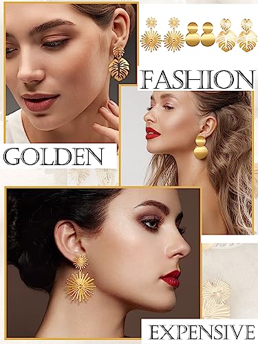 Glenmal Gold Statement Earrings for Women Large Gold Geometric Earrings Woven Twisted Leaf Earring Jewelry Gift - style: Boho Leaf