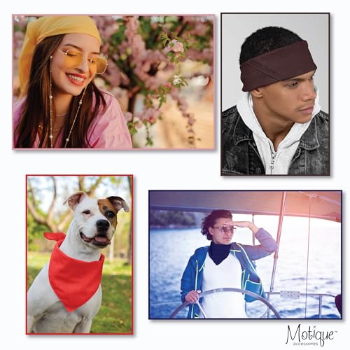 Motique Accessories Solid Color Bandana - Set of 6 Bandannas - color: Black