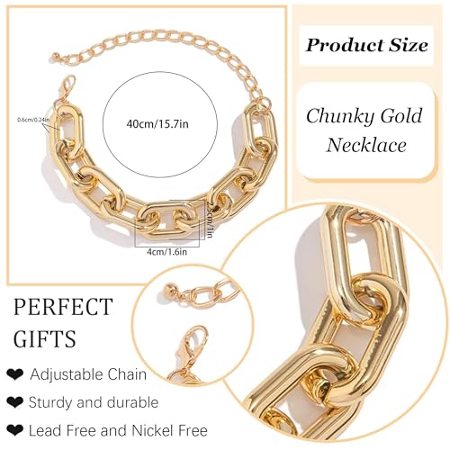 choice of all Chunky Gold Necklace Statement Necklace for Women Punk Chain Thick Gold Choker Jewelry Trendy Birthday Gifts - color: C:gold chunky necklace