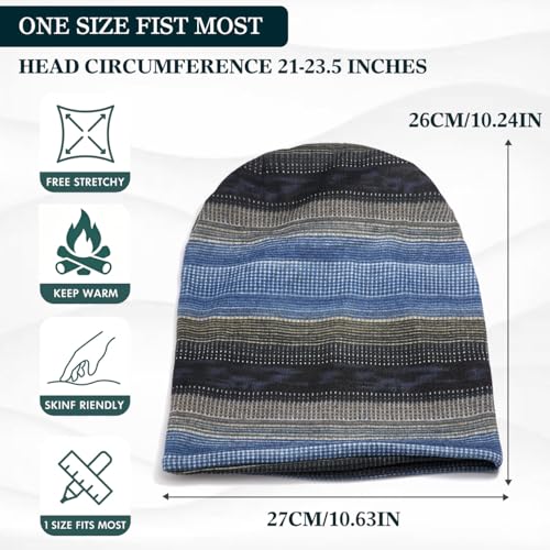 Chemo Headwear for Women Soft Cotton Slouchy Beanie Hat Scarf for Cancer Care - color: Blue