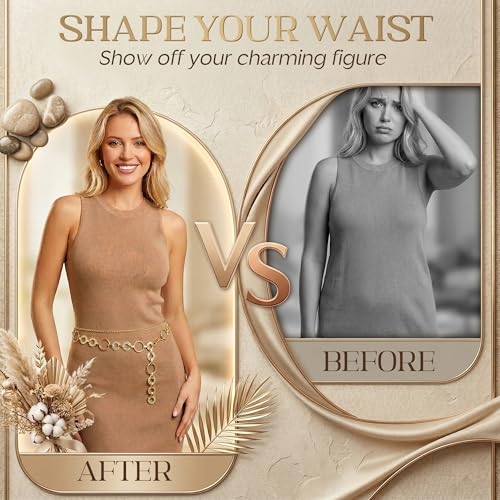 Florideco Waist Chain Belt for Women, Layered Belly Chain, Waterproof Boho Pearl Concho Cuban Body Chain, Adjustable Summer Beach Coachella Fashion Jewelry for Jeans Dresses - style: Gold Plated-Circle Chain
