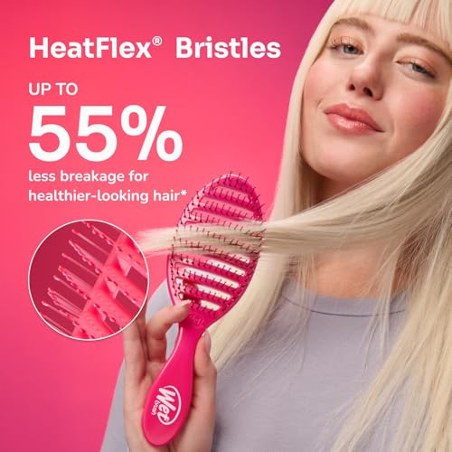 Wet Brush Speed Dry Hair Brush, Blow Dry Safe Bristles & Vented Design For Faster Drying Time, Ergonomic Handle, Reduces Breakage & Detangles All Hair Types, Limited Edition Prismatic Glow Purple - color: Prismatic Glow Purple, size: 1 Count (Pack of 1)