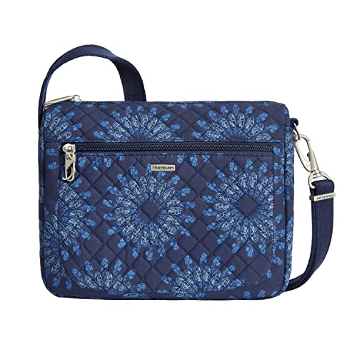 Travelon Anti-Theft Classic Small East/West Crossbody - color: Geo Sunflower