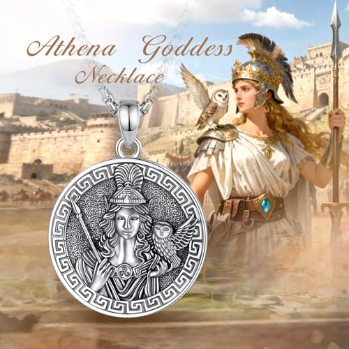 INFUSEU Mystical Hecate Triple Moon Goddess Necklaces, Divine Feminine Protection Gifts - style: Athena the Wise