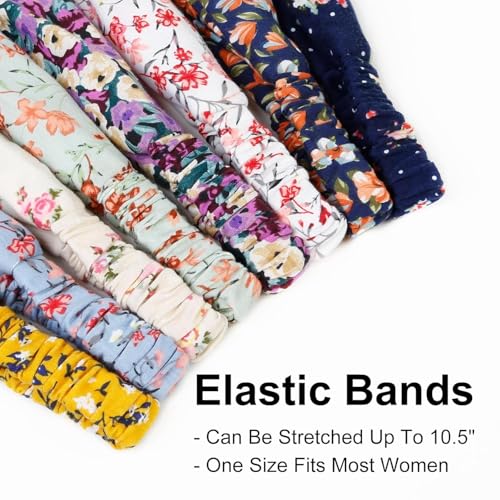 Huachi Boho Headbands for Women Floral Print: Summer Twist Headband for Beach, Elastic Women's Fashion Head Bands - color: Sea of Flower