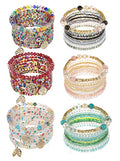6 sets Bohemian Multilayer tassels bracelet Handmade Wrap Bracelets Bangle Jewelry Bracelets for Women - color: JA6-4