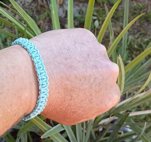 Hemp Bracelet Adjustable - color: Light Blue
