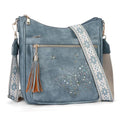 KITEVIUN Medium Crossbody Bags for Women Trendy, Women's Butterfly Shoulder Handbags with Tassel - color: 001-blue