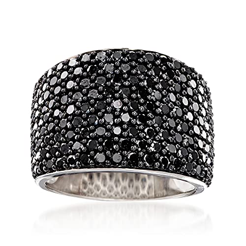 Ross-Simons 3.70 ct. t.w. Pave Black Spinel Ring in Sterling Silver