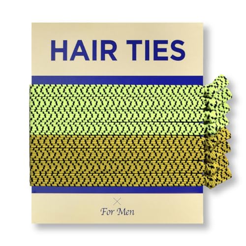 HAVHAF Knotted Mens Hair Ties For Men 8pcs (Thin, Sporty) - No damage Crease Breakage Man Bun Hair Tie Men with Long Hair For Curly Thick Elastic Hair Ties For Guys | Perfect hairtie For Man - color: Sporty