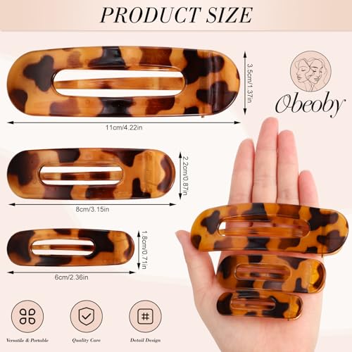 15 PCS Flat Hair Clips for Women & Girls, 5 Colors French Flat Claw Clips 3 Sizes Accessories Barrettes for Thin Thick Fine Hair - color: Tortoiseshell colors