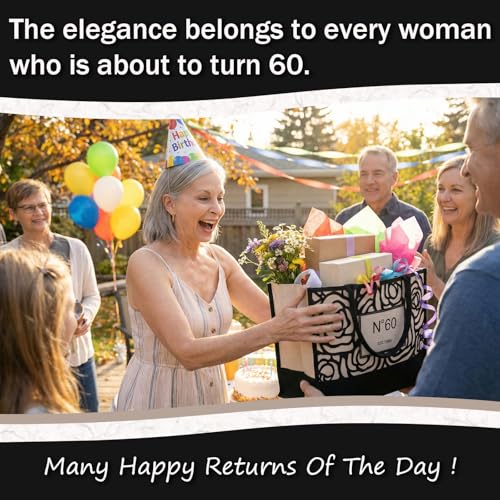 50th/60th/70th/40th/30th/80th Birthday Gifts for Women Her, Birthday Gifts Tote Bag for Mom Wife Aunt Friends - style: 60th