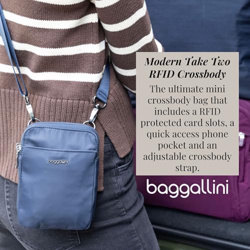 Baggallini Women's Modern Take Two Rfid Crossbody - color: Sterling Shimmer